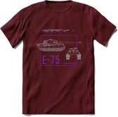 E75 leger T-Shirt | Unisex Army Tank Kleding | Dames / Heren Tanks ww2 shirt | Blueprint | Grappig bouwpakket Cadeau - Burgundy - XL