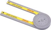 Hoekmeter - Verstelbaar - Gradenmeter - Gradenboog - Goniometer - Protractor - Liniaal - Koershoekmeter - Plastic - Wit