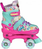 rolschaatsen Lollipop roze/turquoise meisjes maat 35/38