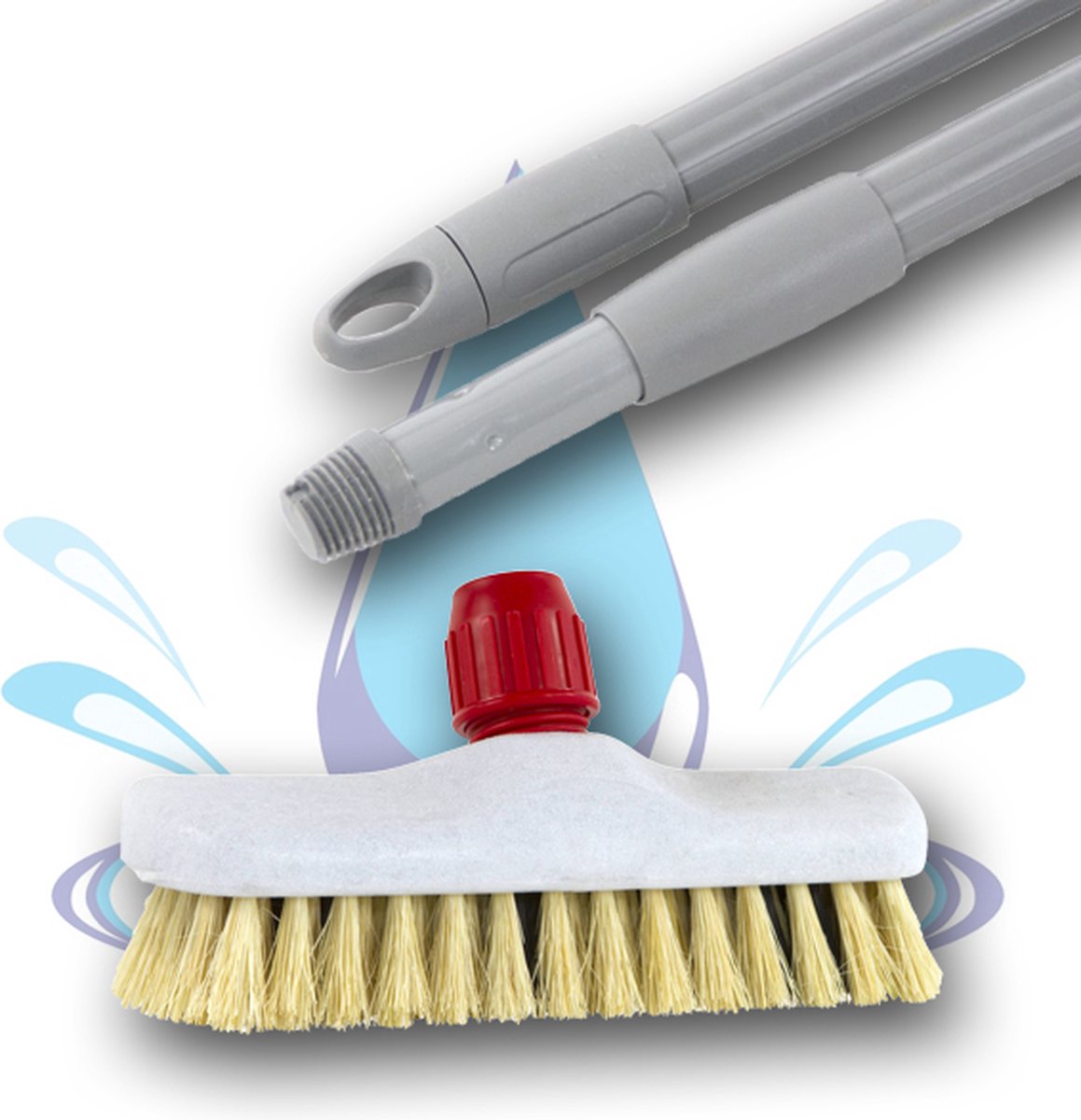 Goedkoopste Professionele Schrobber / Luiwagen met telescoopsteel Anker / Tampico / Kunststof / Rood / Telescoop Steel