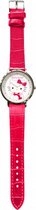 horloge meisjes kunstleer 24 cm rood