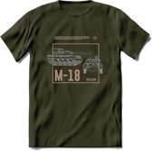 M18 Hellcat leger T-Shirt | Unisex Army Tank Kleding | Dames / Heren Tanks ww2 shirt | Blueprint | Grappig bouwpakket Cadeau - Leger Groen - M