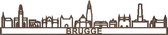 Skyline Brugge Notenhout 130 Cm Wanddecoratie Voor Aan De Muur Met Tekst City Shapes