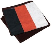 Fluwelen Strandlaken Gestreept – Zwart/oranje- 90x180cm