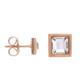 IXXXi Jewelry Oorbellen Ear Studs Expression Square rose goudkleurig