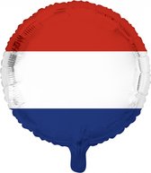 Folieballon Nederlandse Vlag ⌀46CM | Koningsdag | Bevrijdingsdag | Rood Wit Blauwe Versiering | Helium Geschikt