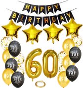 Joya Beauty® 60 jaar verjaardag feest pakket | Versiering Ballonnen voor feest 60 jaar | Zestig Verjaardag Versiering | Ballonnen slingers opblaasbare cijfers 60