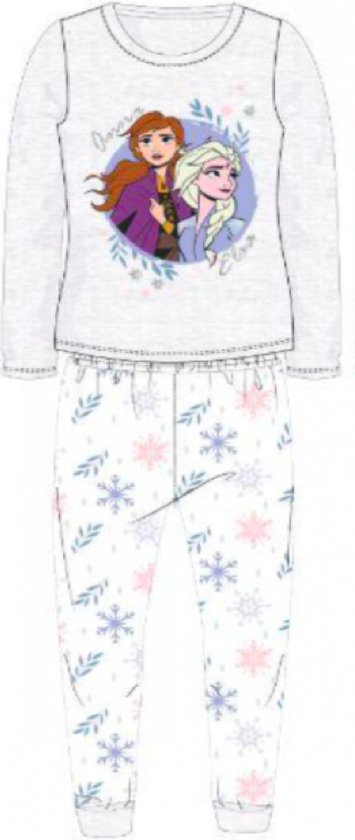 Disney Frozen pyjama - grijs - wit - Maat 128 / 8 jaar | bol.com