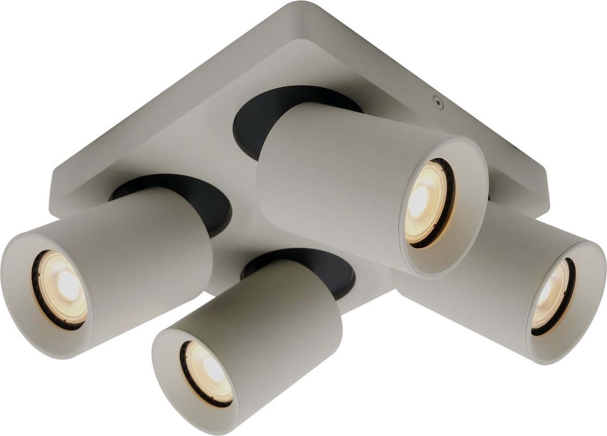 Plafondlamp Megano 4L Zijdegrijs - 4x GU10 LED 4,8W 2700K 355lm - IP20 - Dimbaar > spots verlichting led zijdegrijs | opbouwspot led zijdegrijs | plafondlamp zijdegrijs | spotje led zijdegrijs | led lamp zijdegrijs