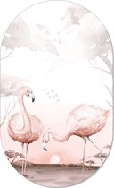 Muurovaal kids flamingo XS - 40 x 25 cm