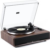 1 BY ONE Platenspelers met Geïntegreerde Luidsprekers, Bluetooth Draaitafel 33/45 omw/min, Riemaandrijving, Magneet-Pickupsysteem Vinyl Recordspeler met Auto-stop Versterker