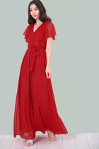 HASVEL-Rood Maxi jurk Dames - Maat XS-Galajurk-Avondjurk-HASVEL-Red Maxi Dress Women - Size XS-Prom Dress-Evening Dress