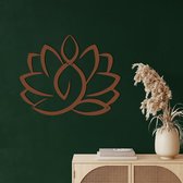Wanddecoratie | Lotusbloem / Lotus Flower  | Metal - Wall Art | Muurdecoratie | Woonkamer |Bruin| 90x74cm