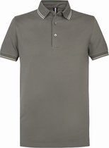 Profuomo slim fit polo - stretch katoen pique - donker groen -  Maat: XL