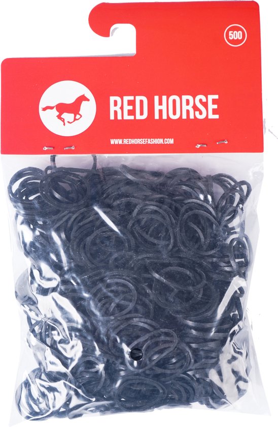 Red Horse invlecht elastiekjes zwart 500stuks rubber
