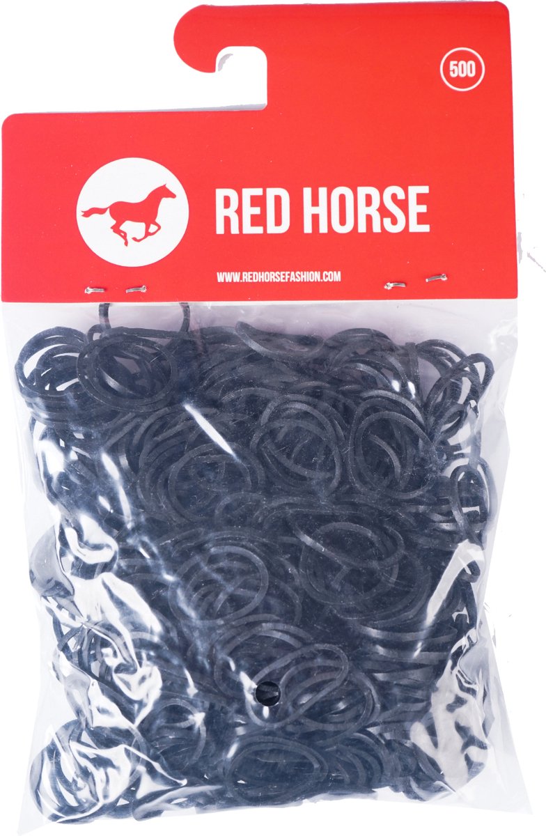 Red Horse invlecht elastiekjes zwart 500stuks rubber - Red Horse