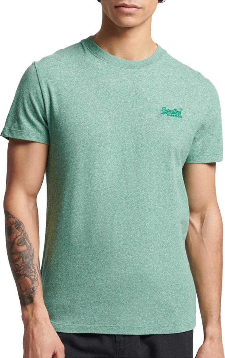 Superdry ESSENTIAL LOGO EMB TEE Heren T-shirt Lichtgroen