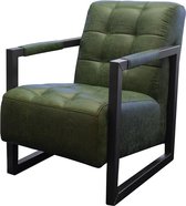 Industriële fauteuil Salina | Lederlook Missouri groen 10 | 60 cm breed