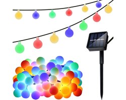 Tuinverlichting - Lichtslinger - Op  Zonne- Energie -  6.70M - Multi Kleur - ø2cm - 50 Solar Color LED - Met 8 Standen - IP65