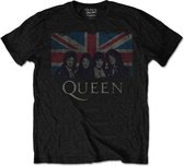 Queen Kinder Tshirt -Kids tm 4 jaar- Vintage Union Jack Zwart