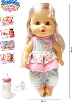 Schattige Baby pop Bonnie interactief speelgoed -12 verschillende babygeluiden - kan drinken en plassen - 30CM