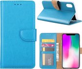 Iphone XR - BOOK CASE - hoesje met pashouder - blauw
