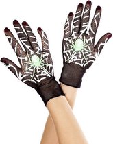 Handschoenen - Visnet met Spinnenweb Design - Zwart - One Size