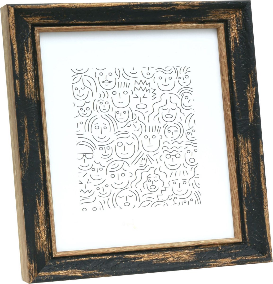 Deknudt Frames fotolijst S46TG2 - zwart verweerd hout - foto: 13x13 cm