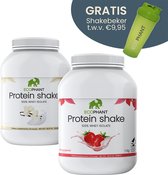 Ecophant Protein Combi Bundel Vanilla + Strawberry + Shakebeker - Proteïne Poeder - Protein Shake - 1000 gram