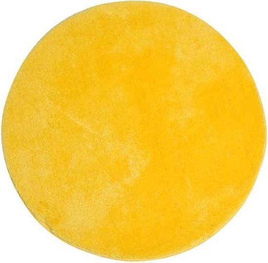 Livetti Badkamermat Badmat Toiletmat Wcmat - Rond - 90cm - Geel