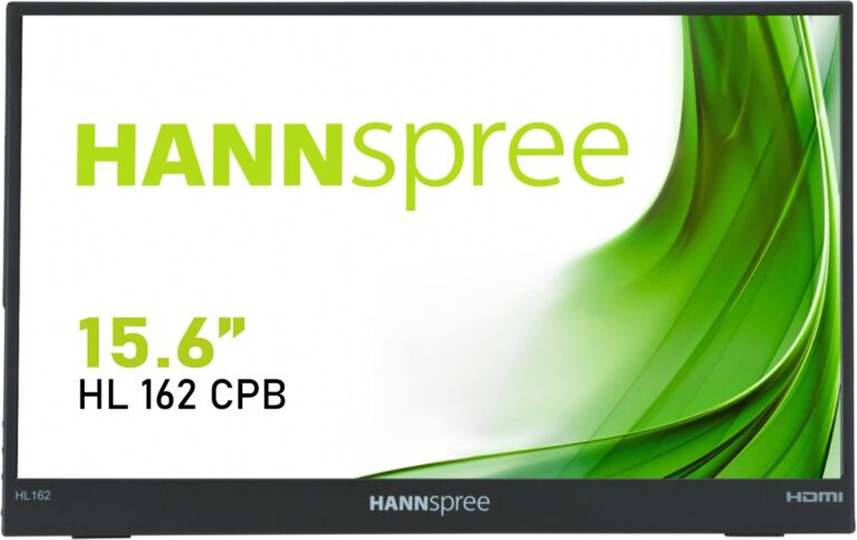 Hannspree HL162CPB Portable LED-monitor 39.6 cm (15.6 inch) Energielabel C (A - G) 1920 x 1080 Pixel Full HD 15 ms USB-C®, USB 3.2 Gen 2 (USB 3.1), Mini-HDMI,