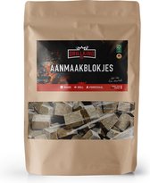 GrillKing Bruine Aanmaakblokjes Premium - ca. 85 stuks 500 gram FSC® - Geurvrij - lange brandduur - BBQ & Haard