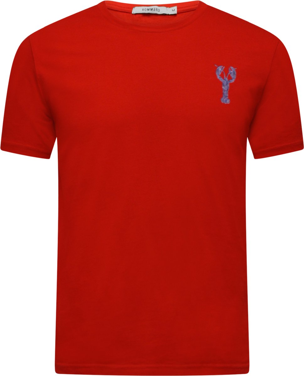 Hommard T-Shirt Rood met kleine Blauwe Paisley Lobster Large