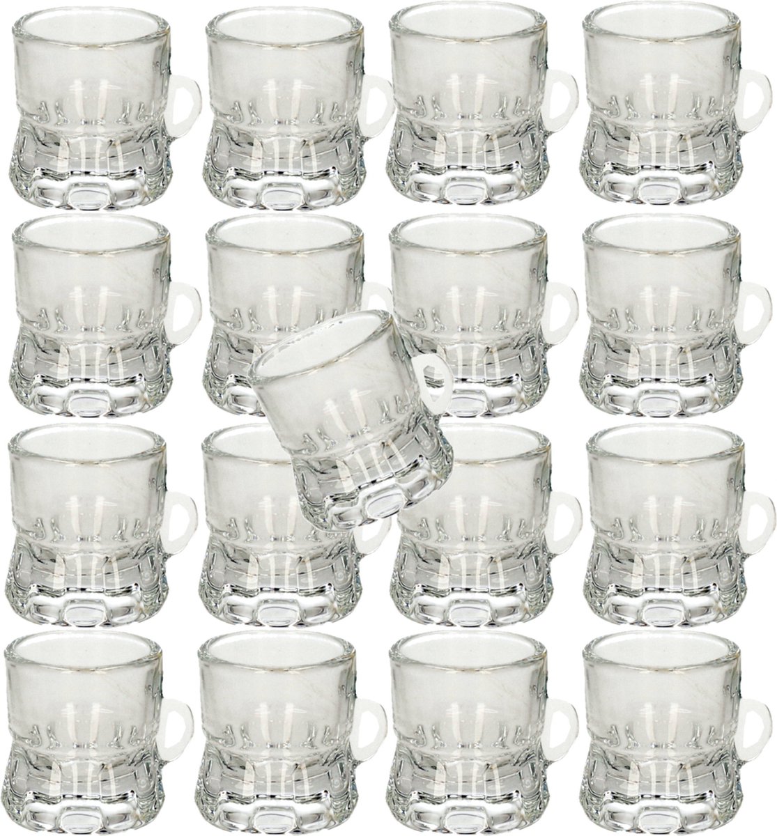 Set van 30x stuks shotglas vorm bierpul glaasje/glas met handvat van 2cl - Feestjes/verjaardag - Oktoberfest