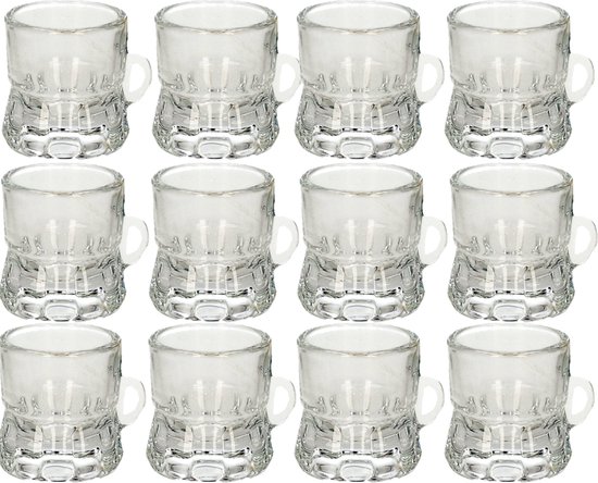 Set van 20x stuks shotglas vorm bierpul glaasje/glas met handvat van 2cl  -... | bol.com
