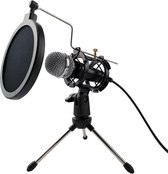 Bol.com VARR Gaming VGMSB Vlogging en Gaming microfoon Scenic - 35 mm mini jack - inclusief pop filter schok mount tripod en ada... aanbieding