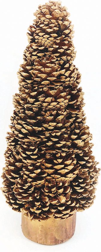 Foto: Kerstboom kerstversiering dennenappels goud van naturn christmas 40 cm kerstdecoratie voor binnen kerstboom kerstversering goud