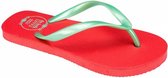 Teenslippers junior print fuchsia groen maat 35