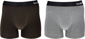 boxershorts Basic heren viscose grijs/bruin 2 stuks maat XL