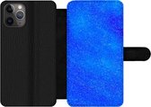 Bookcase Geschikt voor iPhone 11 Pro Max telefoonhoesje - Blauw - Abstract - Design - Met vakjes - Wallet case met magneetsluiting