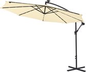 Gartenfreude - LED Zweefparasol UV-werend - 300 cm, creme