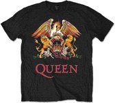 Queen Kinder Tshirt -Kids tm 8 jaar- Classic Crest Zwart