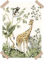 Poster Jungle Giraf-Kinderkamer-Jungle-Kinderkamer accessoires-A4 formaat-Giraf- Wanddecoratie