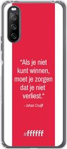 6F hoesje - geschikt voor Sony Xperia 10 III -  Transparant TPU Case - AFC Ajax Quote Johan Cruijff #ffffff
