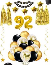 92 jaar verjaardag feest pakket Versiering Ballonnen voor feest 92 jaar. Ballonnen slingers sterren opblaasbare cijfers 92