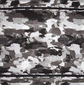 sjaal Camo dames 90 x 90 cm polyester zwart/wit