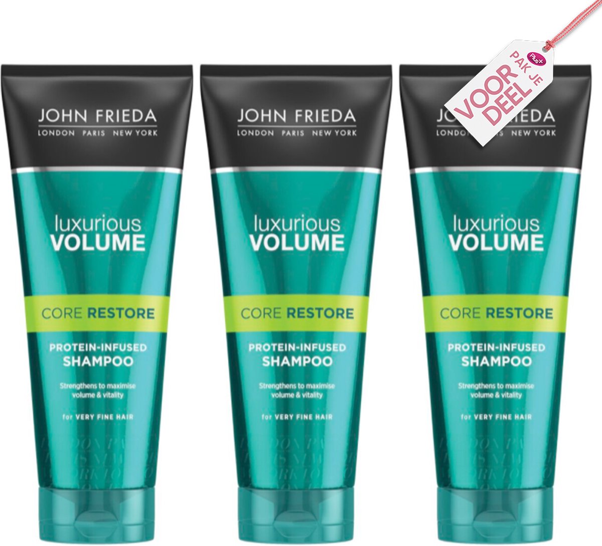 John Frieda Luxurious Volume Core Restore Protein-infused Shampoo - Pak Je Voordeel - 3 x 250 ml