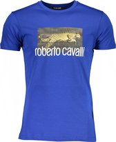 Roberto Cavalli T-shirt Blauw L Heren