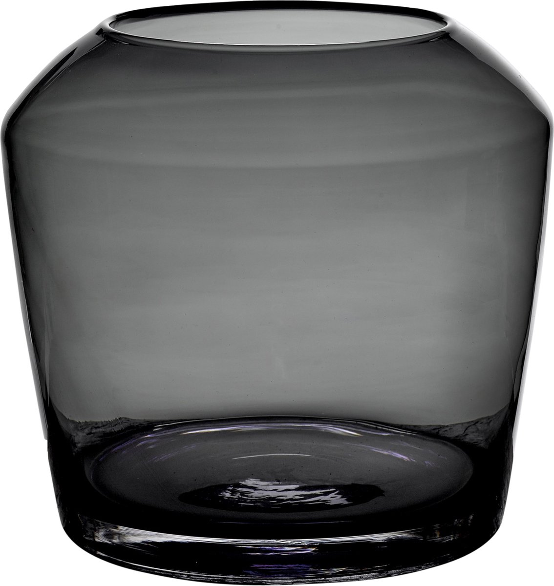 Maison Péderrey Vaas Mond geblazen Glas Zwart D 25 cm H 23 cm