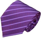 Paarse stropdas gestreept - rood - wit